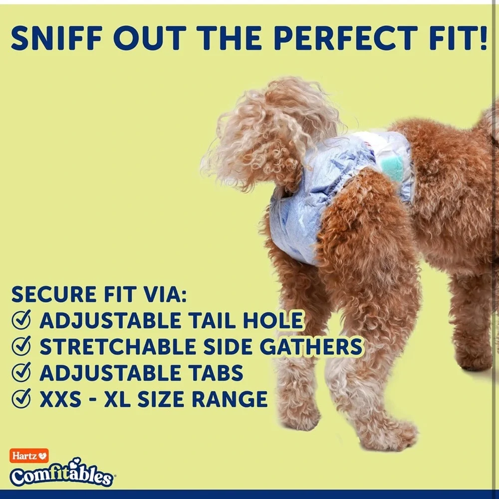 Hartz Disposable Dog Diapers, Size S 36 count, Comfortable & Secure Fit, Put On